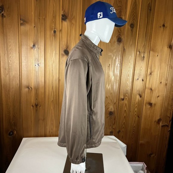 VTG Footjoy FJ Mens Brown Full Zip Track Jacket size Large Adjustable - Picture 6 of 10